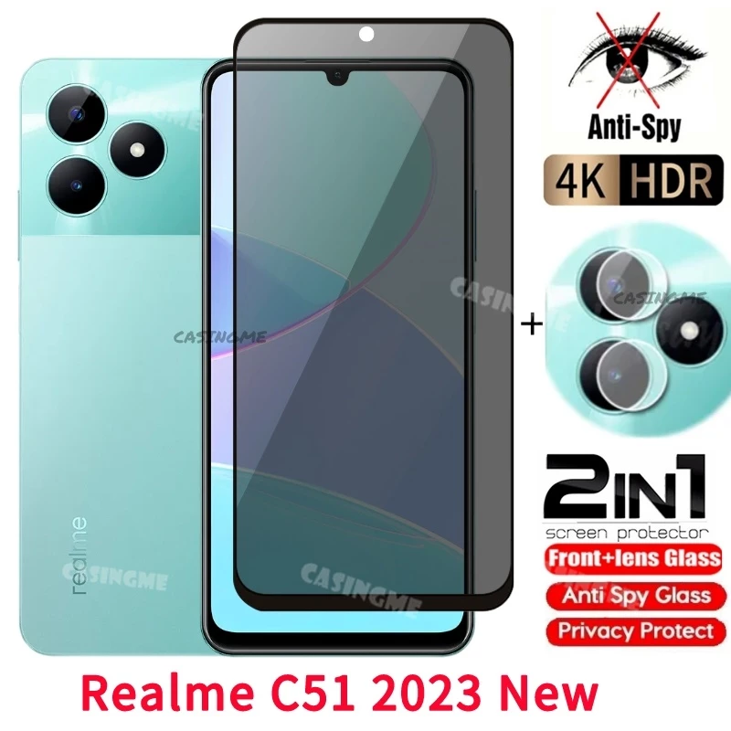 Kính Cường Lực Bảo Vệ Màn Hình Chống Nhìn Trộm Cho realme c51 2023 realmi c51 c53 c 51 51c realmec51 c51realme nfc 2023 4g 5g