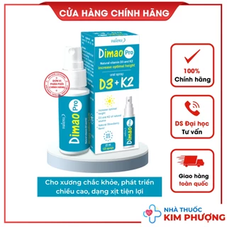 Dimao - Vitamin D3 D3K2 Dạng Xịt 400IU, Hàng Nhập Khẩu Châu Âu, Hương Dâu, Hiệu Quả Và Hấp Thu Tốt Xanh, Hồng