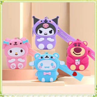 Sanrio Ví silicone Đựng Tiền Xu Đa Năng Hình kuromi cinnamoroll Dễ Thương Cho Bé