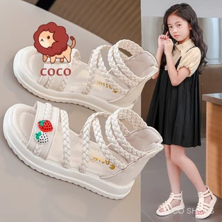 Giày Sandal Công Chúa Đế Bằng Hở Ngón Phong Cách Thời Trang 2023 Dành Cho Bé Gái