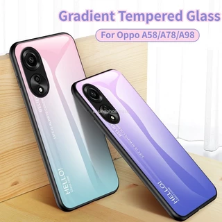 Ôp Điện Thoại Tráng Kính Cường Lực Màu gradient Cho oppo a 58 78 98 a78 a58 a98 4g 5g 2023 oppoa78 oppoa58 oppoa98 Ốp