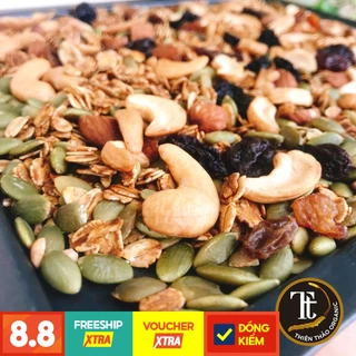 500g Granola ăn kiêng siêu hạt 30% yến mạch Ngũ cốc giảm cân không đường trái cây Thiên Thảo Organic