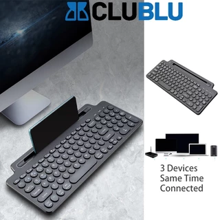 <CLUBLU> Bàn Phím Không Dây Bluetooth Cao Cấp Kết Nối Nhiều Thiết Bị Cùng Một Lúc Nút Tròn Giảm Ồn, Gọn Nhẹ, Nút Ấn Tĩnh Âm Không Gây Ồn Giá Đỡ Đàm Thoại Máy Tính Laptop Điện Thoại PC Đầy Đủ Chức Năng Cảm Ứng Cực Nhạy Gaming Nhân Viên Văn Phòng