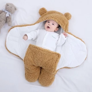 Túi Ngủ Mùa Đông Chất Liệu 100% cotton Dày Dặn Mềm Mại Giữ Ấm Cho Bé Sơ Sinh 0-6 Tháng Tuổi