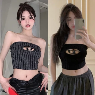 Áo croptop Màu Sắc Thời Trang Mùa Hè Phong Cách Hàn Quốc Cho Nữ