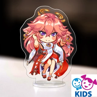 Mô hình đứng standee bằng arcrylic Genshin Impact Raiden Shogun Anime Chibi decor góc học tập để bàn cao 8cm NLP