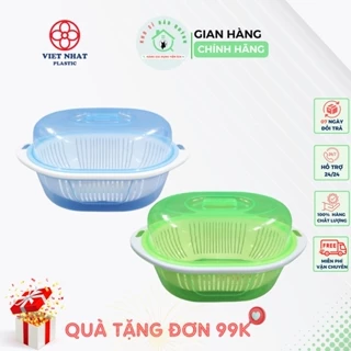 Bộ rổ chậu có nắp đậy size to 3271 Nhựa Việt Nhật hàng cao cấp tiện lợi