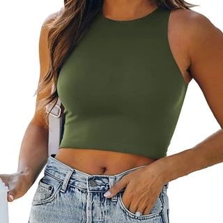 Áo Thun Tanktop Không Tay Cổ Tròn Màu Sắc Thời Trang Dành Cho Nữ