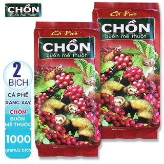 Combo 2 bịch  (mỗi bịch 500gr) Cà phê pha Phin truyền thống chồn Ban mê/ Chồn Buôn Mê Thuộc của công ty Cao Đại Nguyên