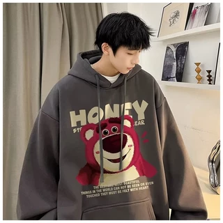 Áo hoodie Tay Dài Dáng Rộng In Họa Tiết Gấu Hoạt Hình Phong Cách Hàn Quốc Thời Trang Mùa Thu Cho Nam size m-5xl