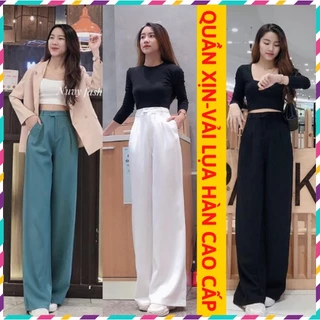 Quần Ống Suông Culottes Ulzzang Chun Sau Chất Vải Ruby Xuất Hàn Cao Cấp, Mặc Tôn Dáng Cực Xinh