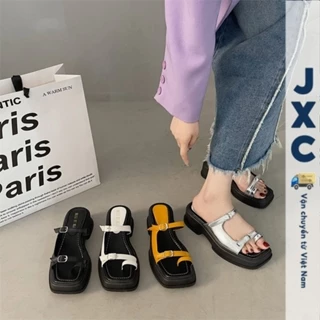 JINxCHOY SHOES Mùa hè mới nhất dày đế một chân đi xăng đan thoải mái thời trang trăm đáp thư giãn văn phòng đi dạo phố giày nữ