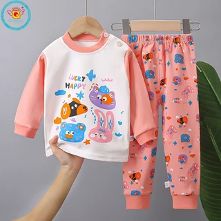 Iq Bộ Đồ Mặc Nhà Vải cotton Dáng Dài Thiết Kế Dễ Thương Cho Bé Trai