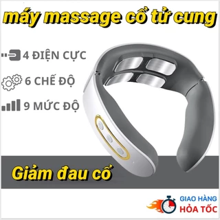 Máy Massage Cổ Vai Cao Cấp Mới- 4 Đầu Tiếp Xúc 6 Chế Độ Massage 9 Cường Độ Giảm Đau Cột Sống Cổ