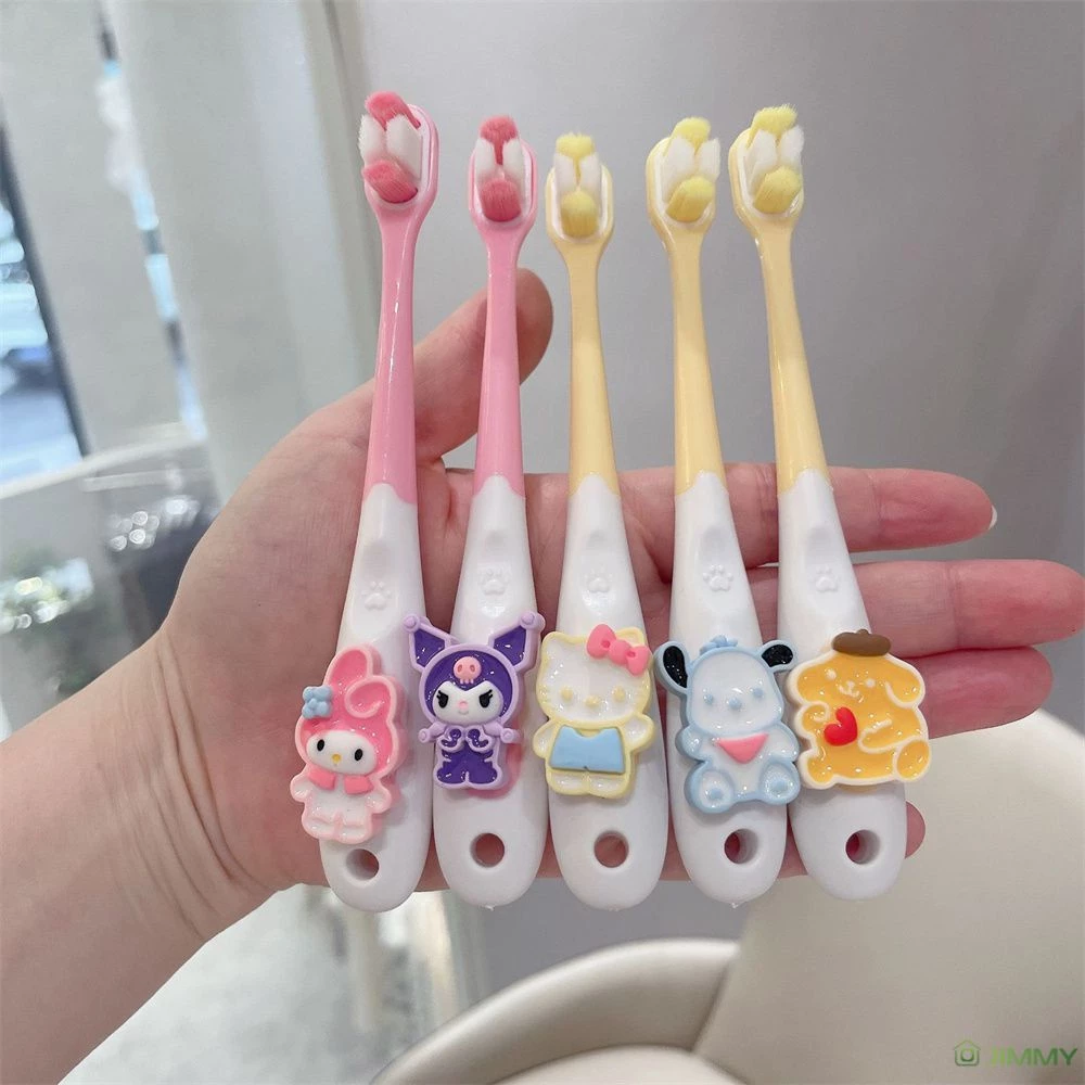 Kawaii sanrio Bàn Chải Đánh Răng Lông Mềm Cho Bé 2-12 Tuổi