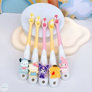 Bàn chải đánh răng trẻ em Kawaii Sanrio Hellokitty Cinnamoroll Kuromi Tóc mềm Bàn chải làm sạch răng miệng di động dành cho trẻ em 2 -12 tuổi CHÚNG TÔI