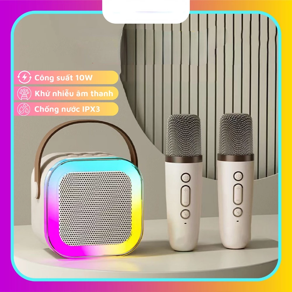 [SALE MẠNH] Loa Bluetooth Karaoke Mini  K12 kèm mic không dây công suất 10W