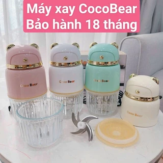 [BẢO HÀNH 18 THÁNG] Máy Xay Coco Bear 8 Lưỡi Xay Đồ Ăn Dặm Cho Bé, Xay Rau Củ, Thịt, Máy Xay Mini Cối Thủy Tinh