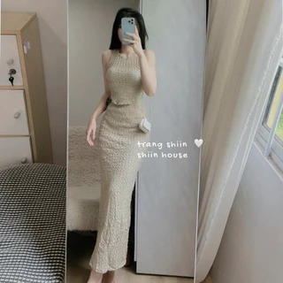 [New Sales 2024] sét đồ nữ áo lót sát nách, kèm chân váy body dài siêu xinh, thích hợp khi đi dự tiệc