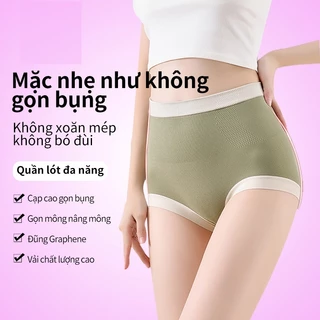 Quần lót nữ cạp cao nâng mông thun trơn bigsize 70kg cotton co giãn tốt - QL 007