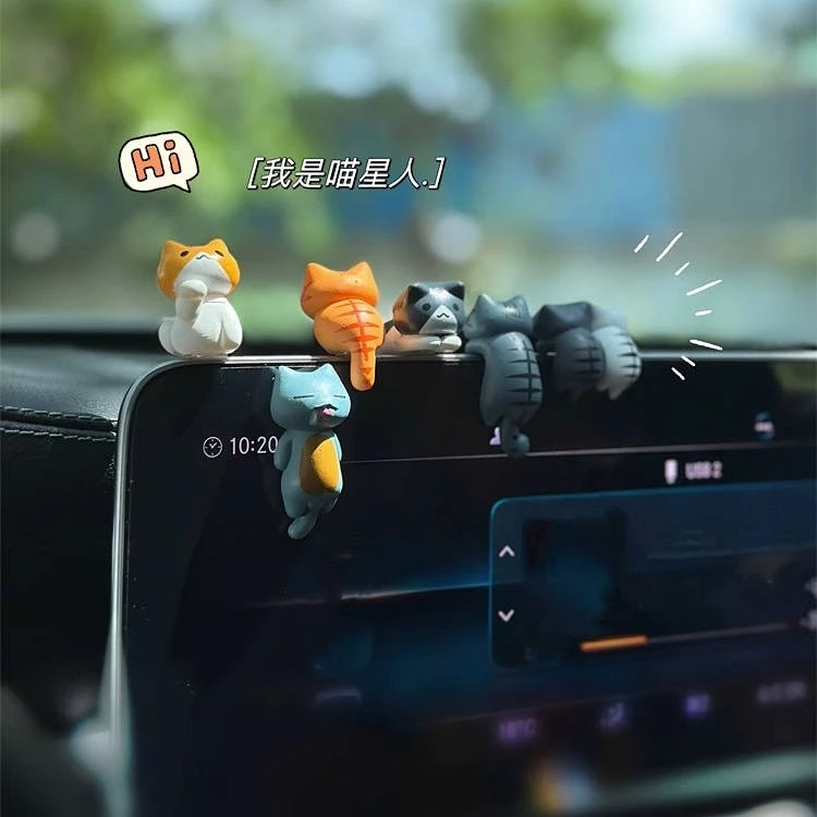 Alien Cat Healing Cat Car Decoration Dashboard Doll Screen Decoration Car Cute Car Supplies HO4r