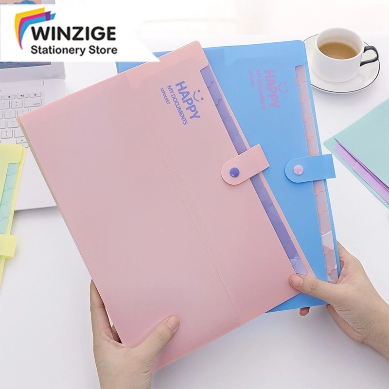 Winzige A4 Túi đựng tài liệu nhiều 12 ngăn cute - tệp đựng tài liệu kẹp file A4 phụ kiện văn phòng phẩm Học Sinh