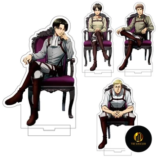 Mô hình Standee Attack on Titan Erwin Smith Levi·Ackerman Eren Jaeger ghjg Phụ kiện trang trí để bàn góc học tập