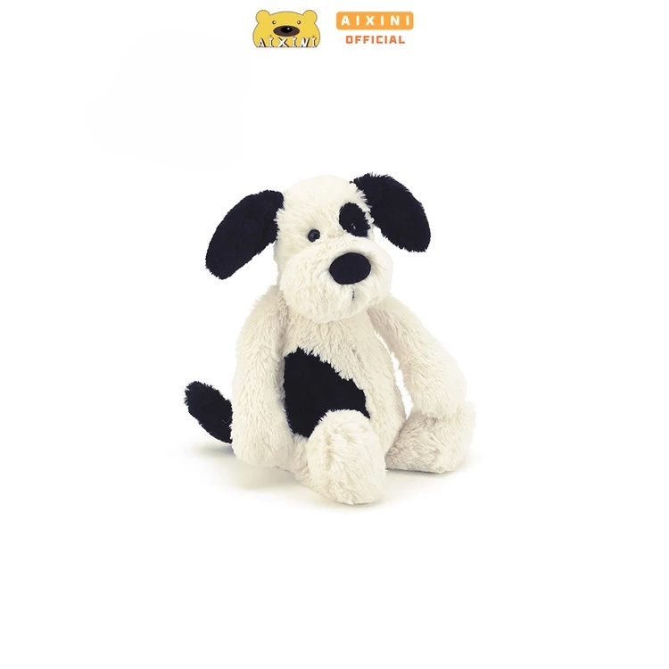 Thú Nhồi Bông Hình Chó Teddy Màu Trắng Đen 30cm Mềm Mại Thoải Mái