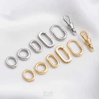 Khóa Vòng Lò Xo Màu Sắc Vàng 14k Hình oval Làm Thủ Công diy