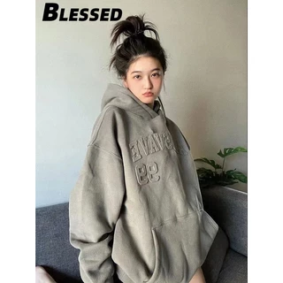 Blessed Áo Khoác hoodie áo khoác nữ zip hoodie cổ xưa Chất lượng cao Thời trang Phong cách WWY239372Q 44Z231102