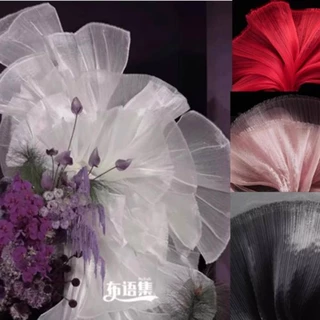 1 Cuộn Vải organza Xếp Li 145 * 100cm Trang Trí Phông Nền Tiệc Cưới