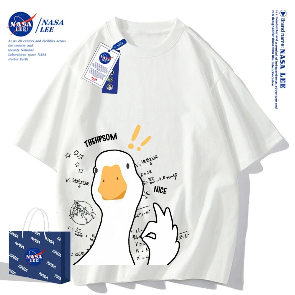 Hàng có sẵnNasa Áo Thun cotton Tay Ngắn Dáng Rộng Thời Trang Mùa Hè 2024 Cho Nam