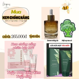 Trọn Bộ Kem Chống Nắng, Serum B5, Sữa Rửa Mặt Tảo Biển Múi Xù Gorgeous - Có Ship Hỏa Tốc