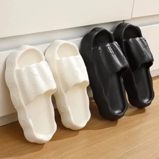 Dép bánh mì nữ quai ngang đế cao 5 cm chất liệu eva kiểu unisex ulzzang đi mưa chống trơn trượt