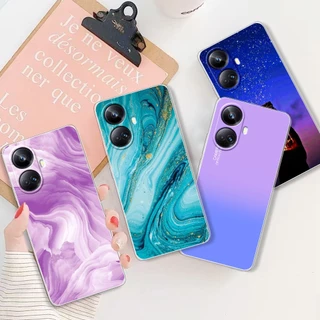 Ôp Điện Thoại tpu Dẻo Họa Tiết Vân Đá & Hoa Sang Trọng Cho realme 10 pro plus 2022 realme10 pro plus + rmx3687 rmx3686 Ốp