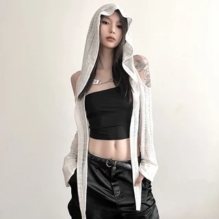 Weird Puss Áo Khoác cardigan Mỏng Màu Trơn Thời Trang Mùa Hè Cho Nữ