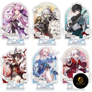 Mô hình Standee Game Honkai Star Rail k; Acrylic Jingyuan Danheng Yanqing Sampo Phụ kiện trang trí để bàn góc học tập