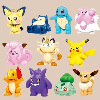 Mô Hình Nhân Vật Hoạt Hình Snorlax Squirtle Blissey Pichu Clefairy Meowth Charmander Gengar Bulbasaur Eevee Dễ Thương