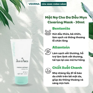 Mặt Nạ Jean D'Arcel Clearing Mask Giảm Mụn Cho Da Dầu Mụn 30ml JDA