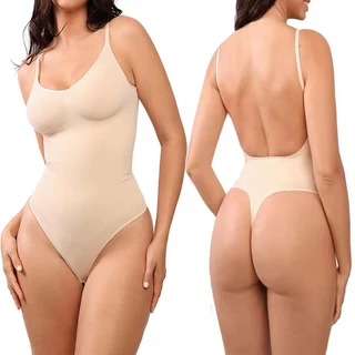 Bodysuit Áo Liền Quần áo liền thân Định Hình Nâng Hông Hở Lưng Không Đường May