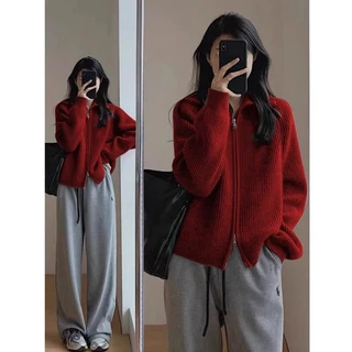 Áo Khoác cardigan Dệt Kim Dáng Rộng Thời Trang Thu Đông Cho Nữ