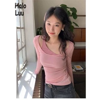 Halo  Luu Áo Len áo khoác cardigan Casual Korean hàn quốc Cổ điển WMY23C05AJ 49Z231205