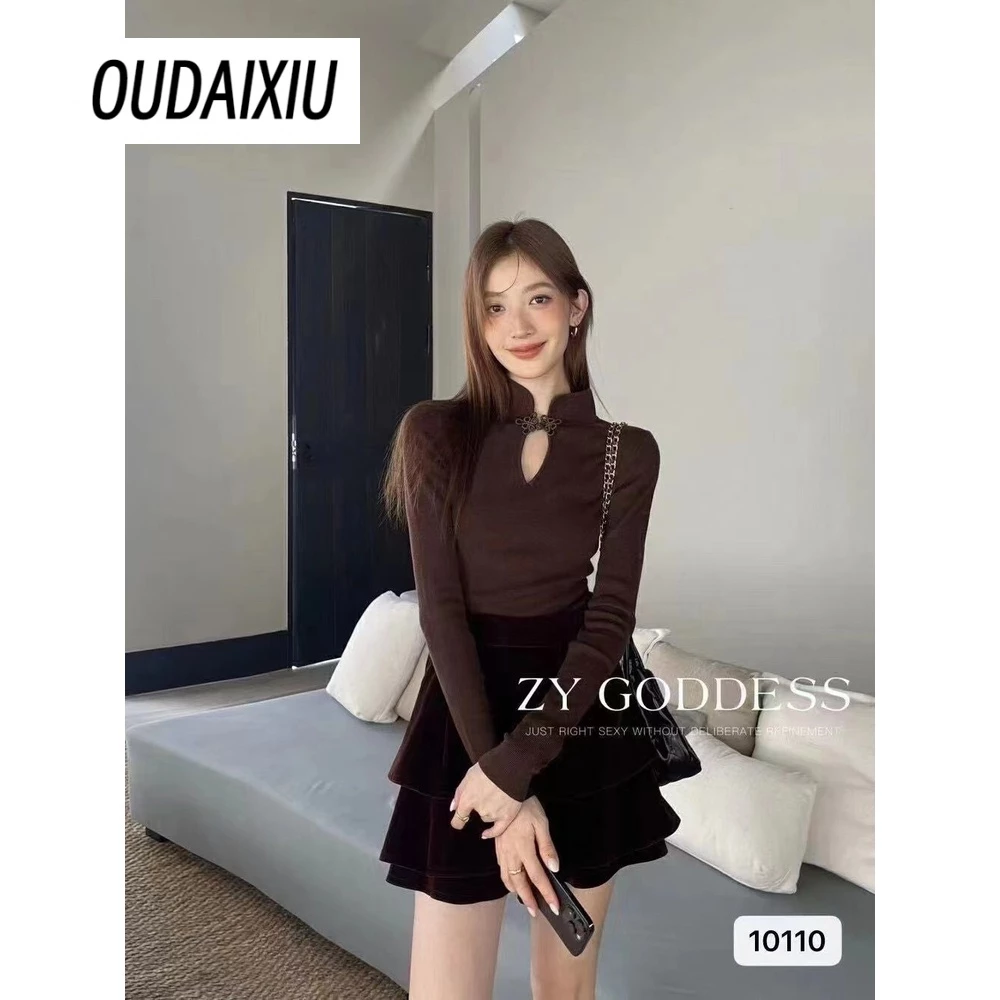 Mocho Áo Len áo khoác cardigan Fashion Thể thao Korean Casual WMY23B0T29 48Z231130