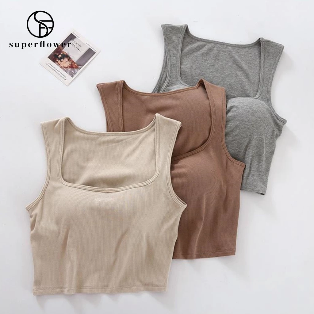 Áo Croptop Sát Nách Có Mút Ngực Thời Trang Tập Yoga / Thể Thao Cho Nữ