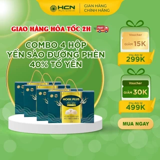 Combo 4 hộp Yến Sào Hogi HCN Plus 40% Tổ Yến