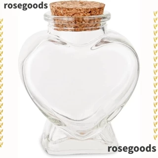 Rosegoods1 Lọ Thủy Tinh Rỗng Hình Trái Tim Có Nút Chặn Dùng Đựng Điều Ước Hoặc Làm Đồ Thủ Công diy Trang Trí Tiệc Cưới