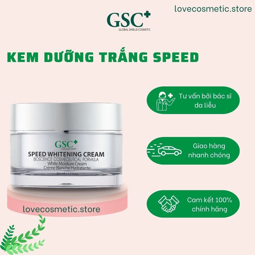 Kem dưỡng trắng da mặt, mờ nám, tàng nhang GSC trắng sáng, mịn màng, đều màu  50ml - Dược mỹ phẩm Hàn Quốc GSC Beauty