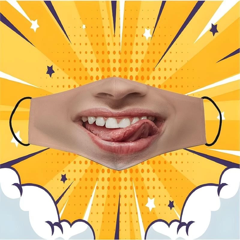 Khẩu Trang Thè Lưỡi Chạm Môi Hài Hước Dành Cho Nam Và Nữ Phụ Kiện Accessories