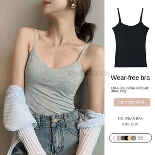 Cổ sn sn sàng của sns-xl phụ nữ sexy thoải mái không có gọng với miếng đệm ngực thể thao Áo hai dây tại nhà