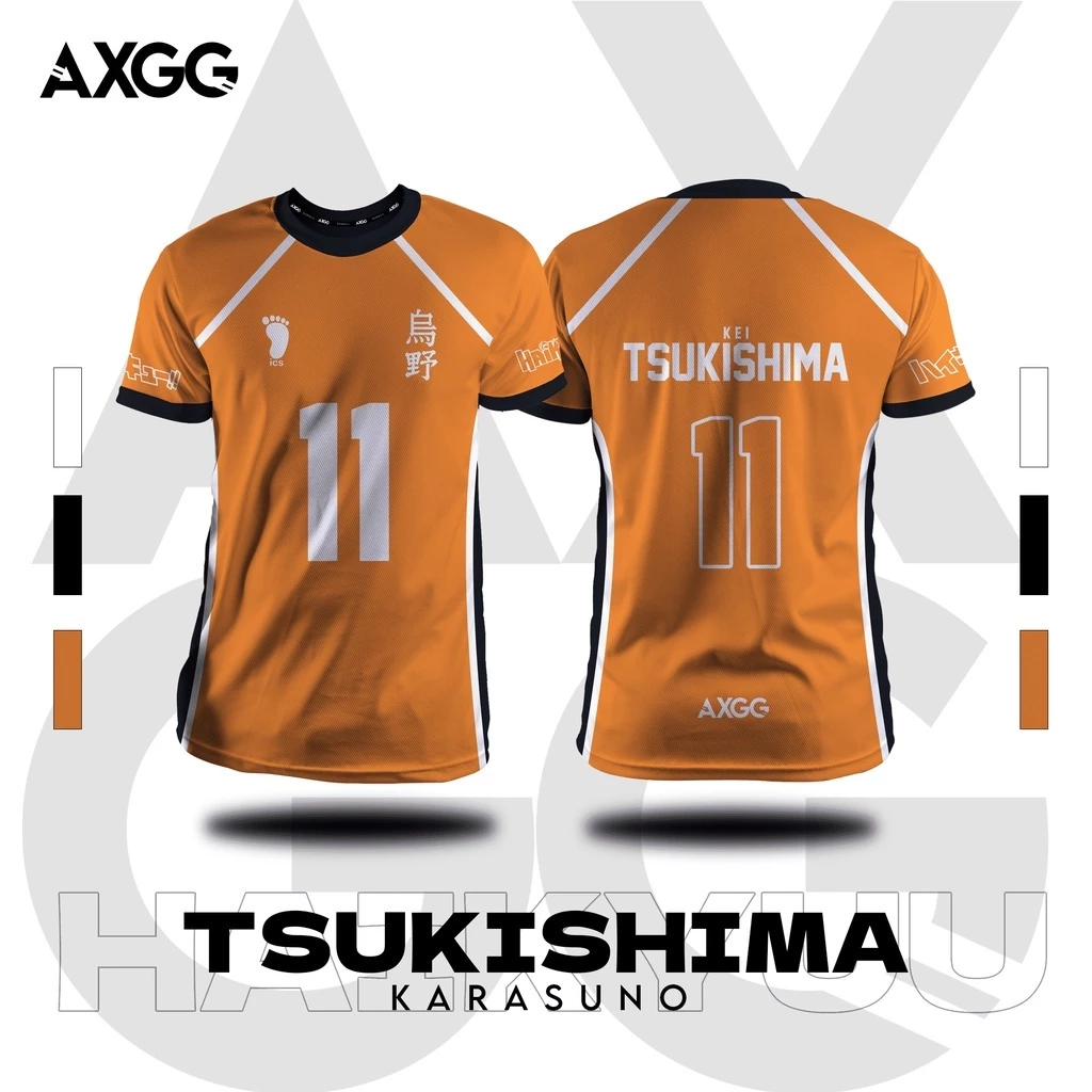 Axgg 'haikyuu karasuno - Áo Sơ Mi anime tsukishima